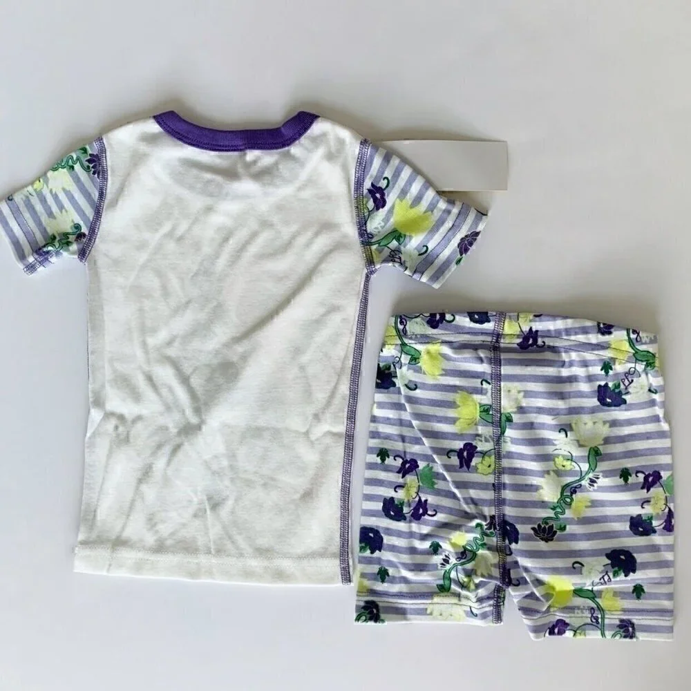 NWT Hanna Andersson Disney Tiana Princess Short John Pajama Set 3T